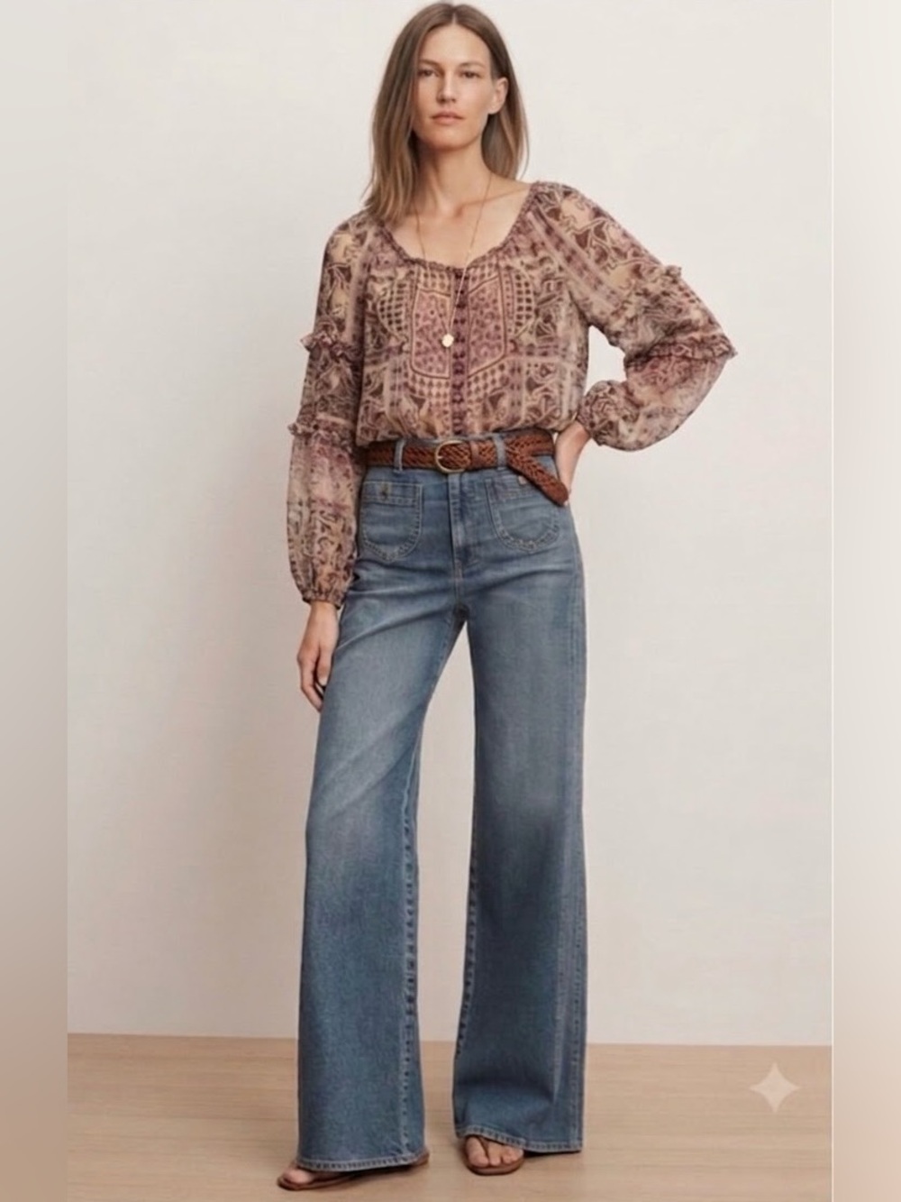 DIANE VON FURSTENBERG $295 vintage 2006 Y2K Boho silk blouse - Picture 6 of 6
